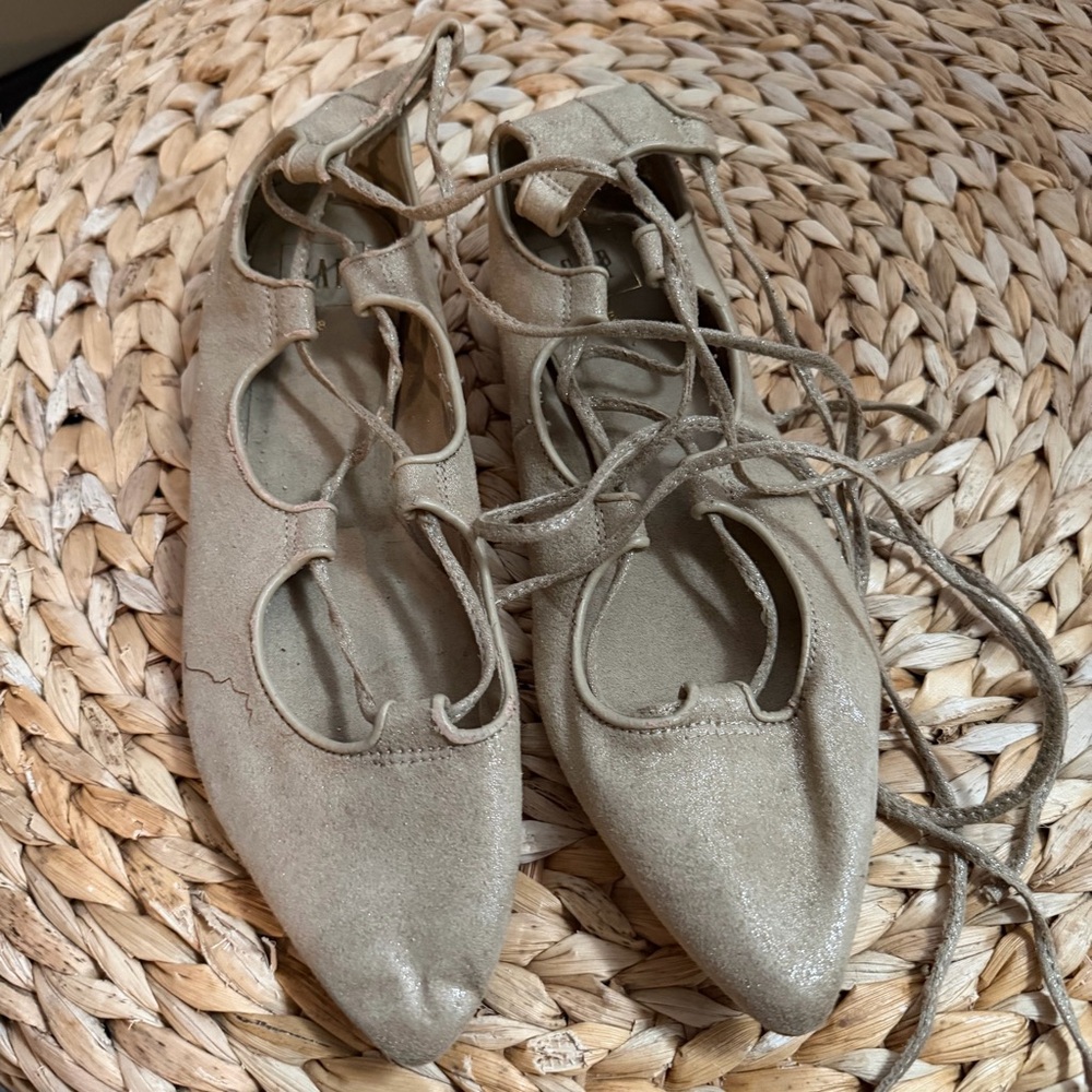 Gap Tan Women's Lace-Up Flats, 8